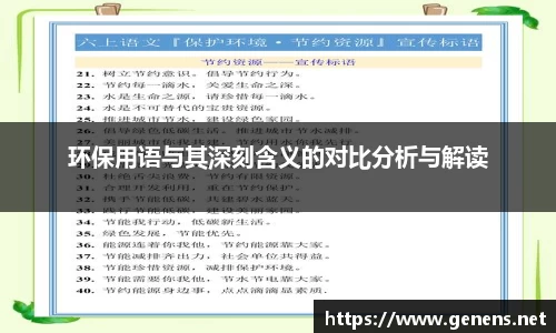 环保用语与其深刻含义的对比分析与解读