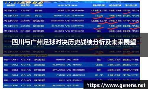 四川与广州足球对决历史战绩分析及未来展望
